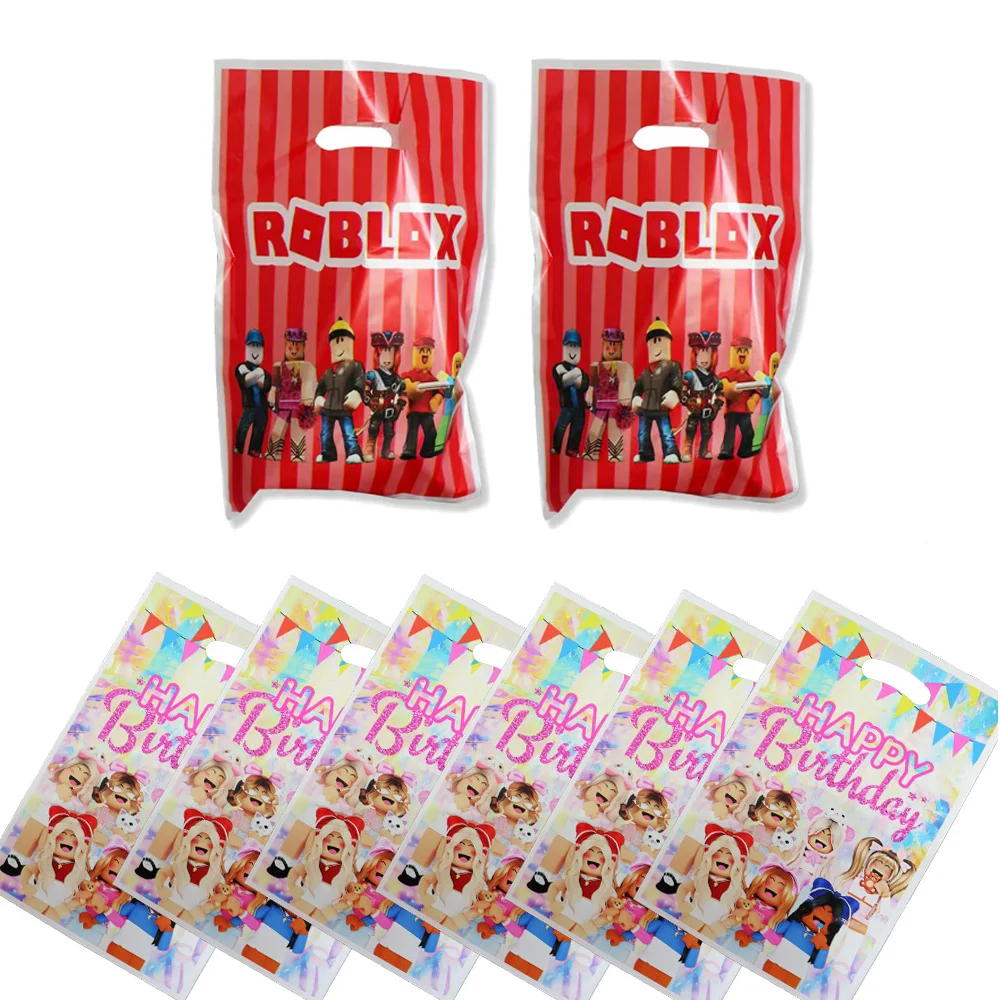 10/20/30/50PCS Roblox 선물 가방 파티 용품 선물 가방 사탕 포장 가방 전리품 가방 어린이 소년 소녀 생일 파티 장식