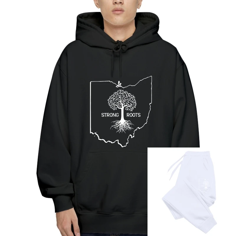 

State Of Ohio Strong Roots State Map Tree With Roots Mens Hoody 905