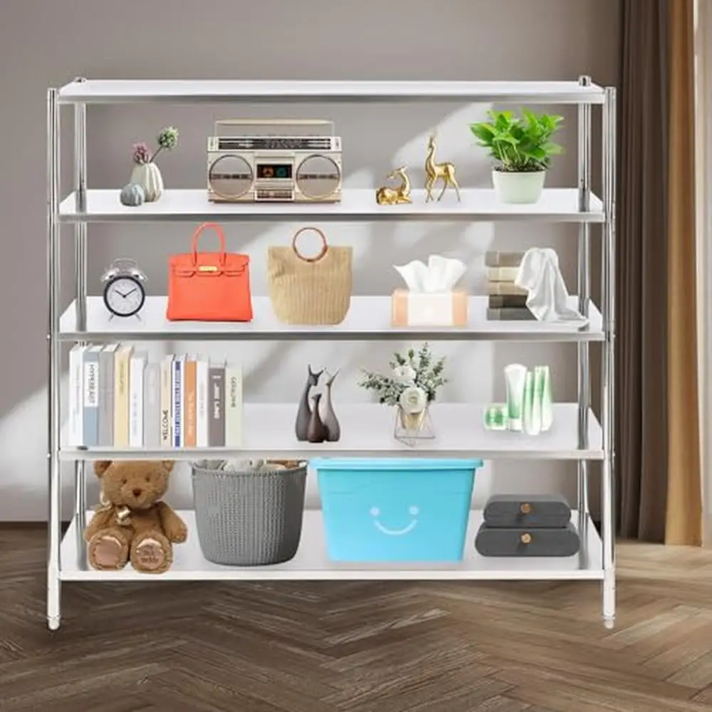 Adjustable Stainless Steel Storage Shelves 5 Tier Industrial Shelving Garage Warehouse Kitchen 2