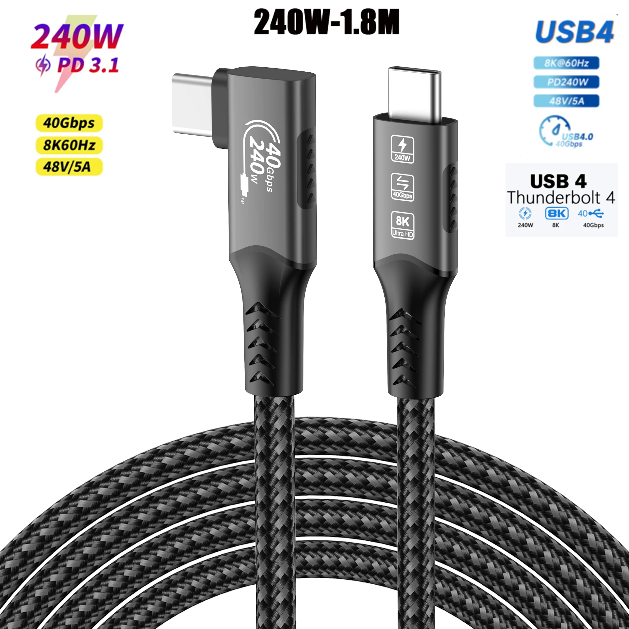 ตัวเลือกสินค้า สายชาร์จ USB-C 240W รองรับ Thunderbolt 4 ความเร็วสูง