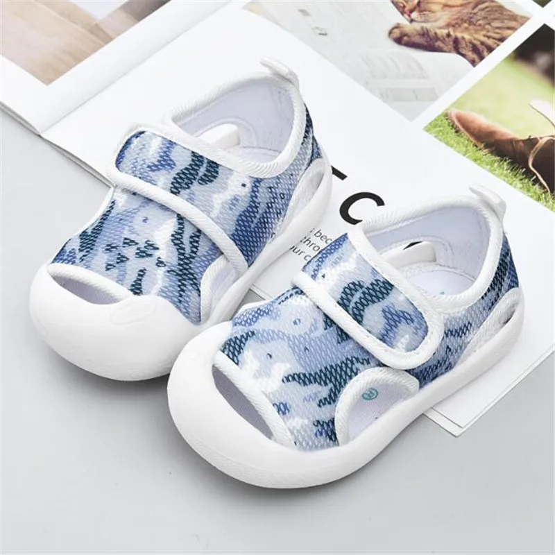 Summer Toddler Sandals Baby Girl Shoes Solid Color Net Cloth Breathable Boys Sneakers Kids Prewalker Infant Sport Girls Sandals