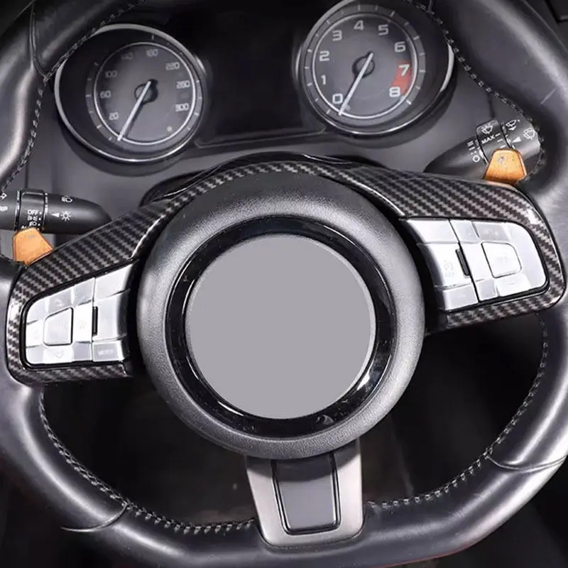 

ABS Carbon Fiber Car Styling Steering Wheel Frame Cover Trim For Jaguar XF XFL F-Pace F-TYPE 2016-2019 Interior Accessories