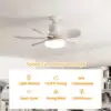 Ceiling Fans with Lights 20.5in 40W Socket LED Ceiling Fan for Garage Bathroom Bedroom Kitchen 2