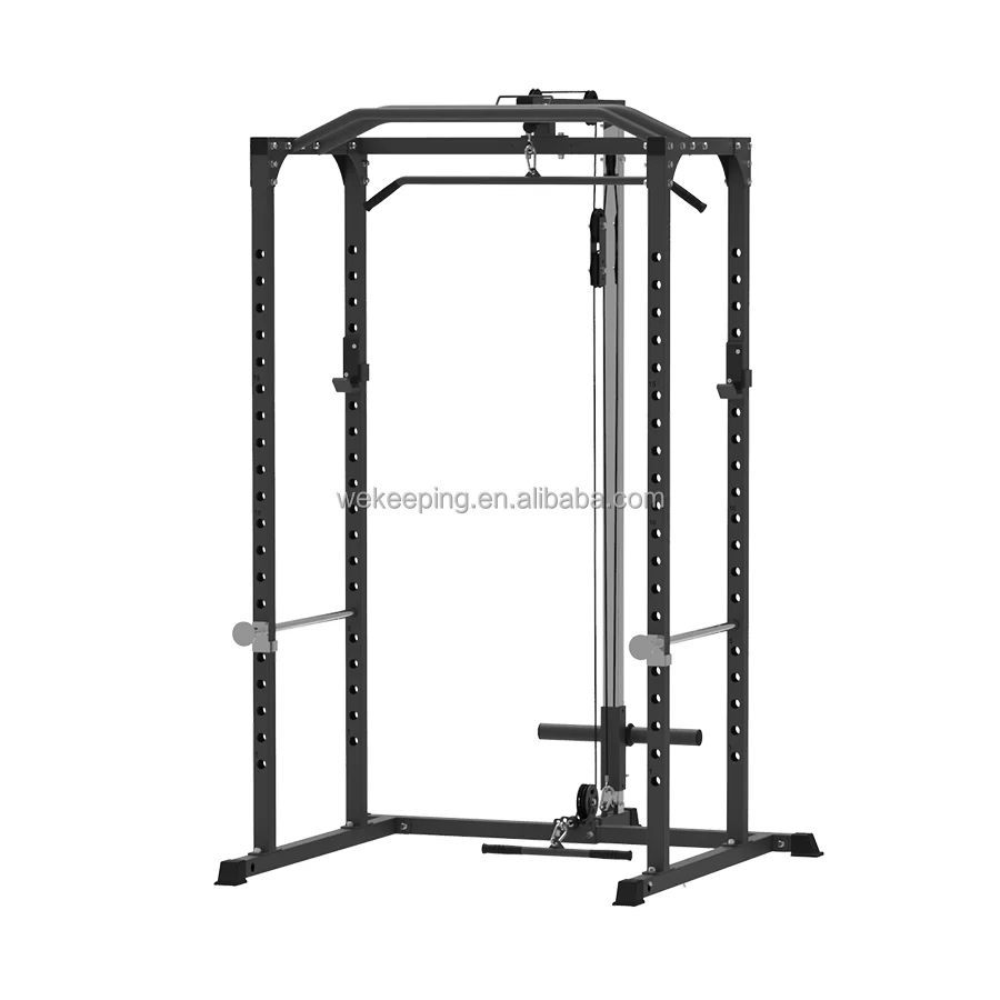 Home Gym Fitness Equipment Multifunction Squat Power Rack Cage with LAT Pull Down Lan and Landmine