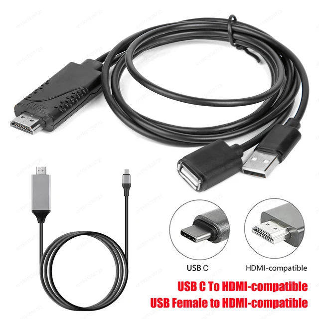 USB Female to HDMI-compatible Male USB C To HDMI-compatible 1080P HDTV TV Digital AV Adapter Cable Wire Cord