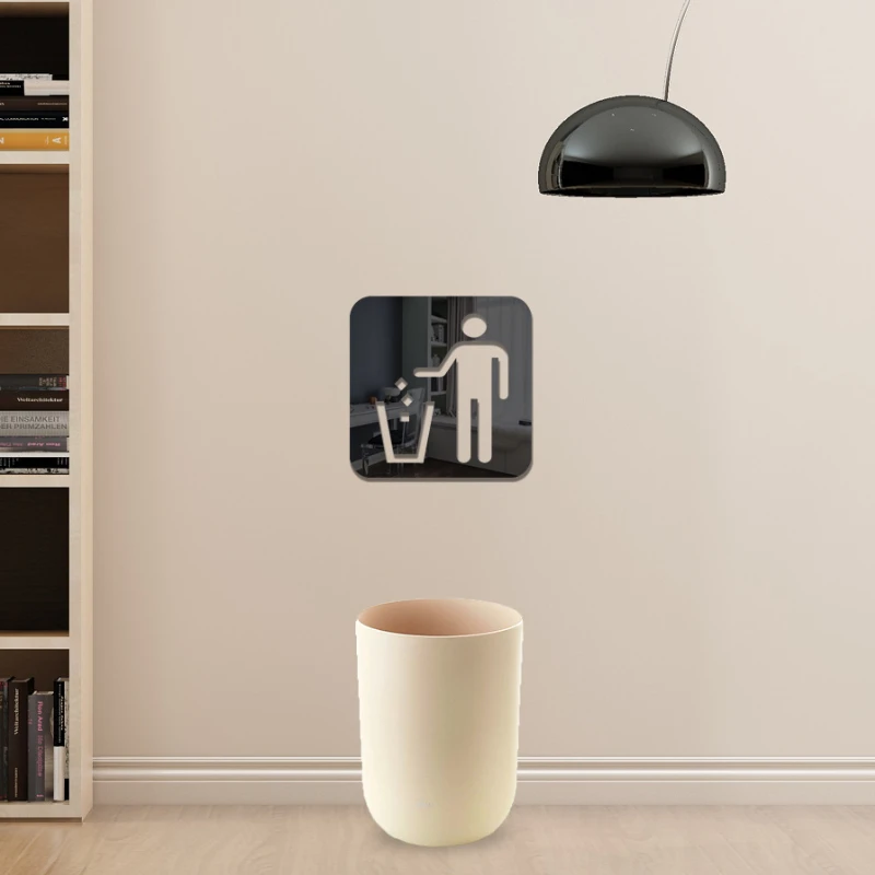 Sign indication stickers discard garbage mirror acrylic shopping mall home self-adhesive decorative wall stickers wall decor wall decal stickers