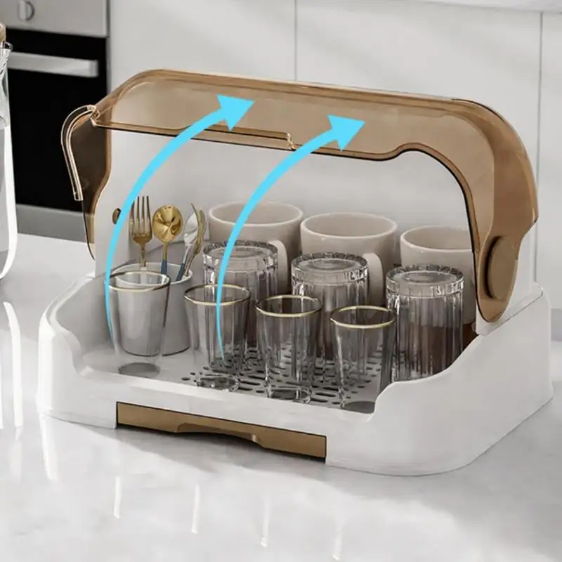 Babies Bottle Drying Rack Dustproof Bottle Storage Removable Drip Tray Durable Good Sealing Protection Toddler Bottles