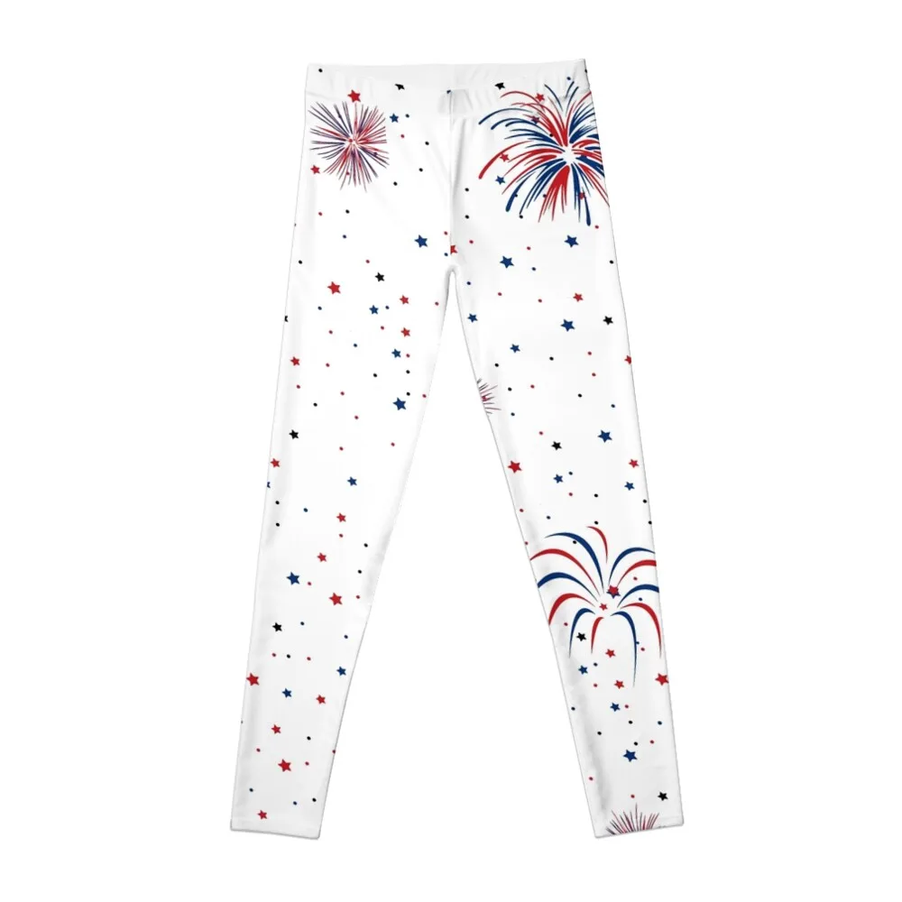 

4th of July Patriotic Fireworks And Stars Leggings sports for gym for physical sports for push up Sweatpants Womens Leggings