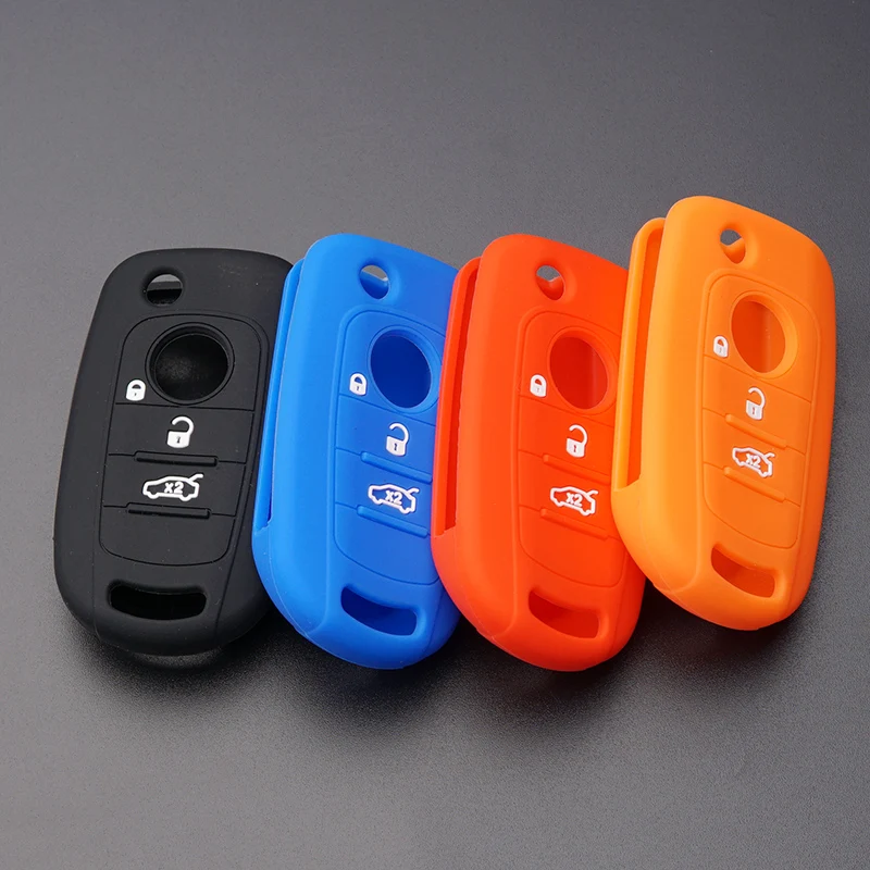 Silicone key FOB Shell Cover Case Protect skin holder For FIAT TIPO Toro 500X nuovo grazie Remote keyless 3 4 button accessories key case cover car key shell