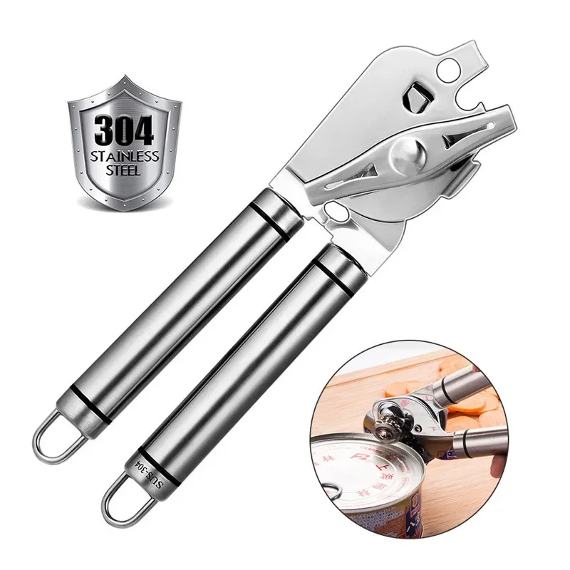 

Stainless Steel Cans Opener Professional Ergonomic Opener Manual Side Cut Can Opener With Turn Knob Beer Open Kitchen Gadgets