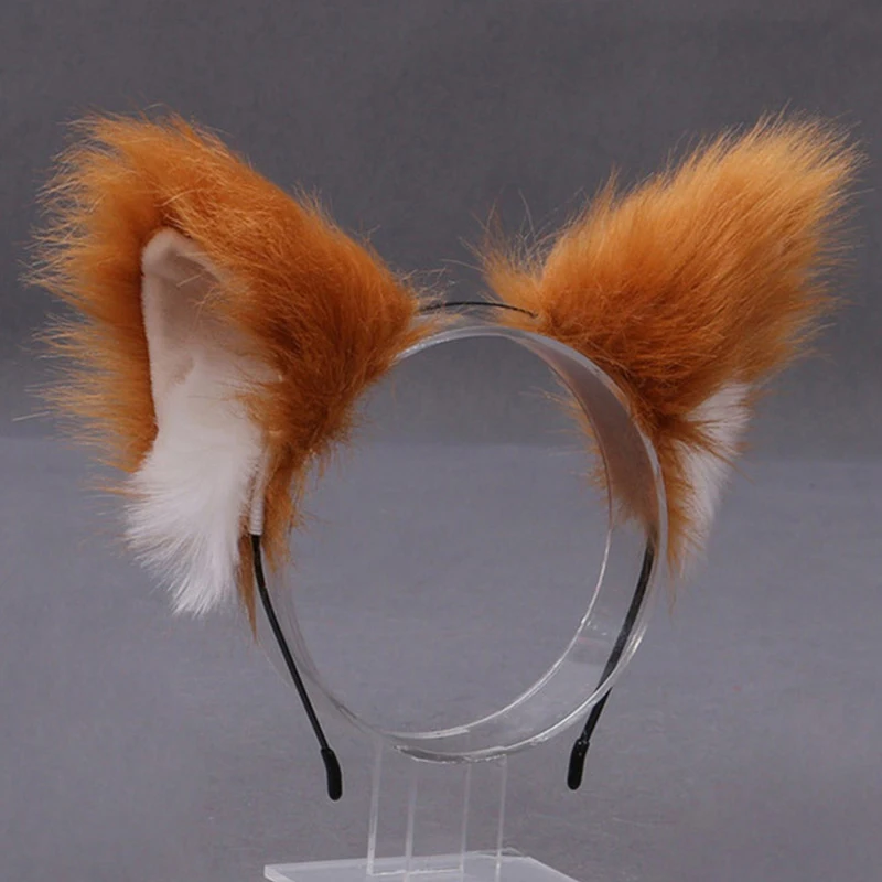 Fox Cat Ear Plush Hair Hoops Cosplay Fluffy Plush Hairband Headband Women Girl Masquerade Party Headwear Hair Accessories