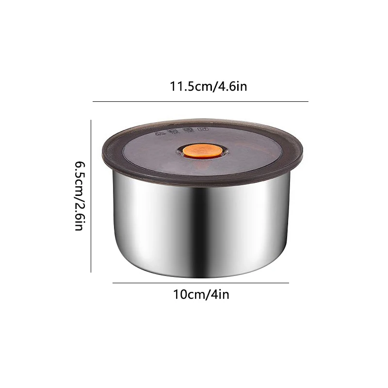 Stainless Steel Fresh-keeping Bowl Household Storage Preservation Sealed Box Portable Picnic Moisture-proof Food Fruit Bento Box