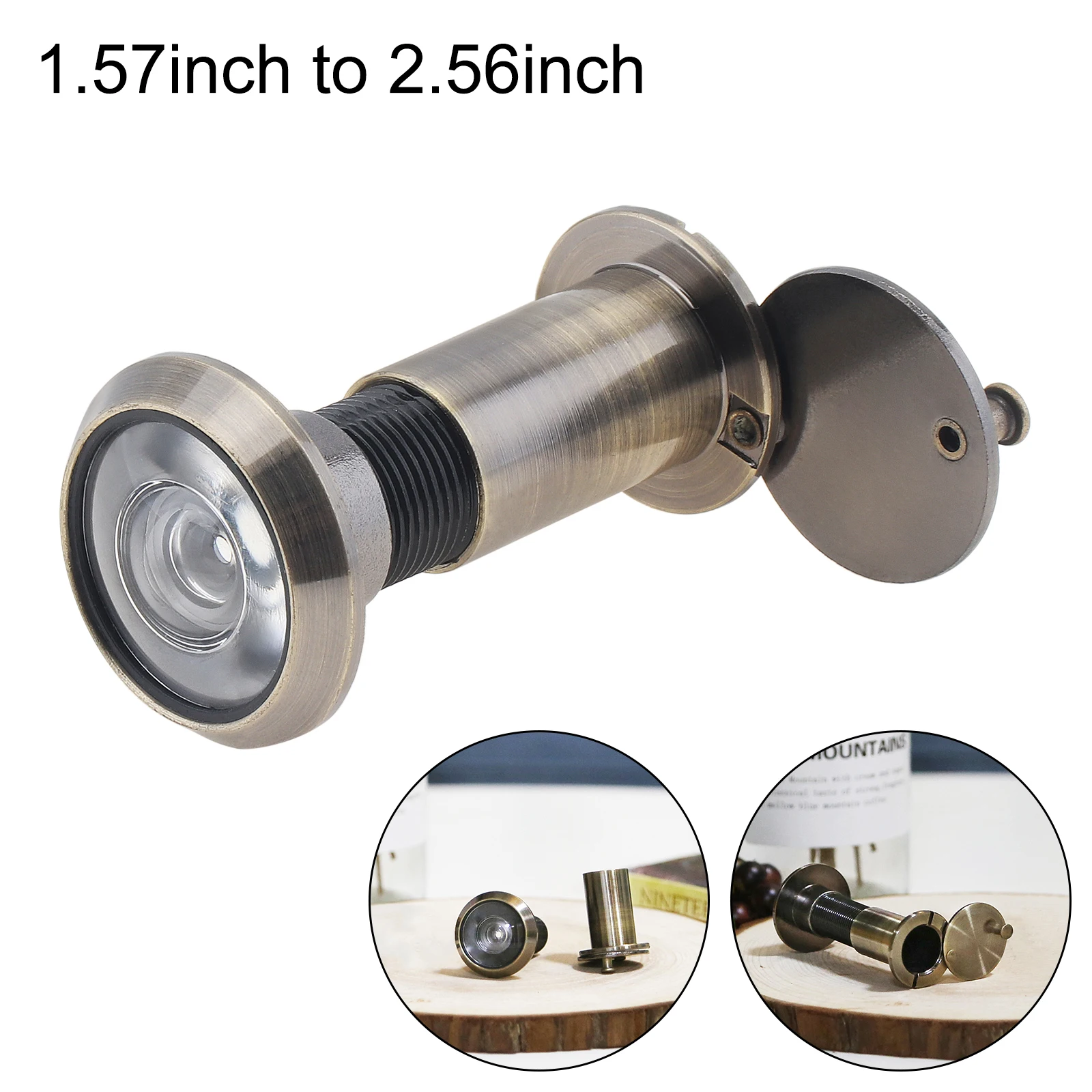 16mm Door Viewer Peepholes Solid Brass 200 Degree HD Optical Glass Lens Security Peek Peep Hole for 36-60mm Doors Thickness