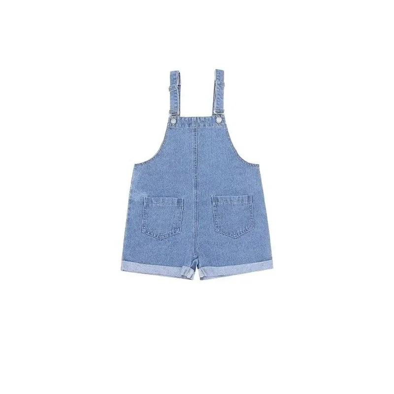 Children Overalls Pants Kids Outfits Baby Strap Shorts Summer Korean Version Slim Girls Capris Children's Jumpsuit Denim Shorts Adjustable Summer Pants