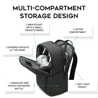 BANGE New Casual Multi-Pockets Big Capacity Daily 15.6inch Laptop Light Waterproof For Business Trip Roomy Men Backpack with YKK - Image 3