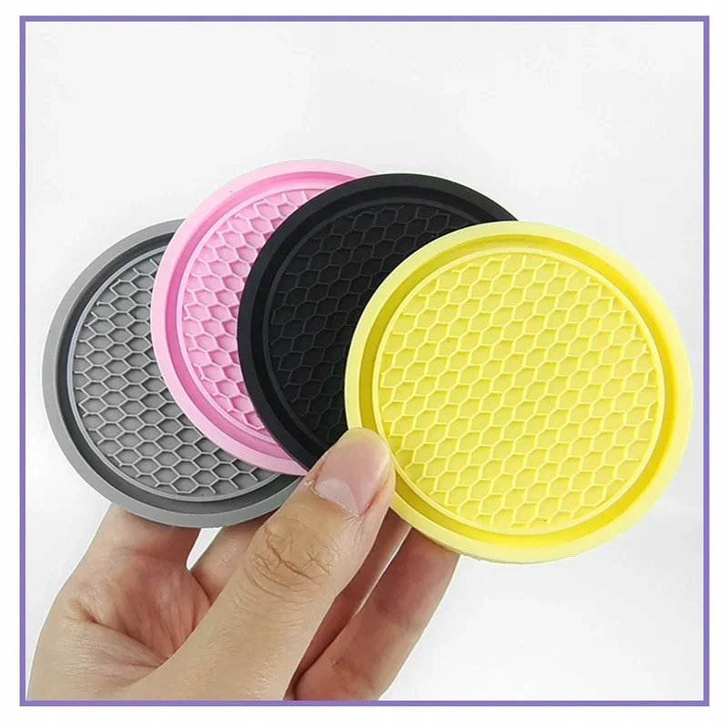 Car Cup Coasters Water Cup Anti Slip Pad Universal Embedded Decorative Coaster NonSlip Mat Car Interior Decor Accessories car coaster pads