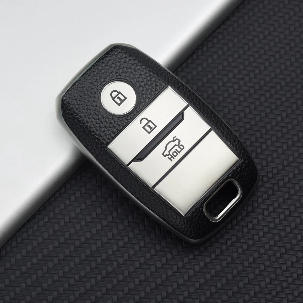 Acheter Etui clés en cuir TPU pour voiture, coque Fob pour KIA RIO Sportage R Ceed Cerato K3 KX3