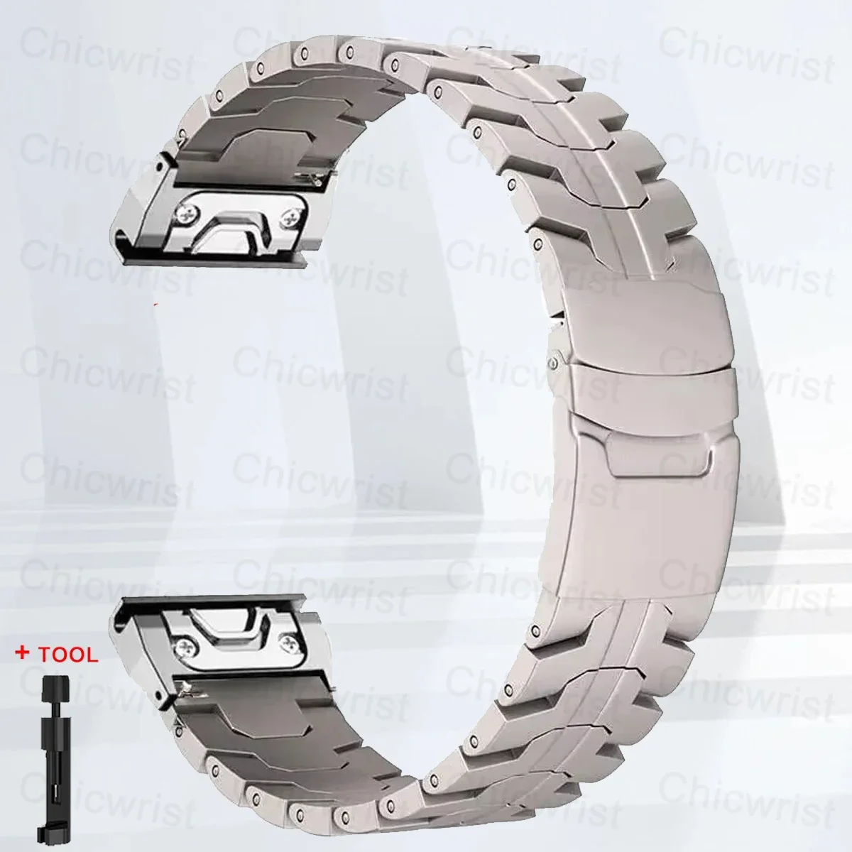 Premium Titanium QuickFit Strap - 26mm/22mm Adjustable Metal Watch Band