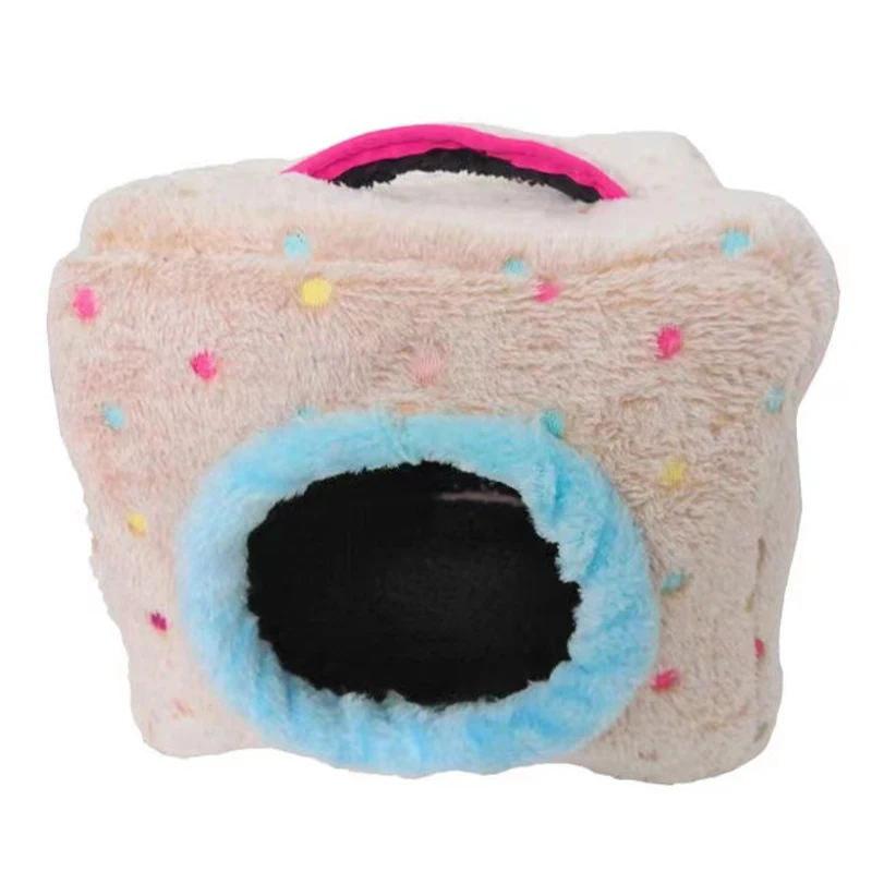 Warm Plush Birds House Hanging Hideaway Cave Nest Bed Bird Toy for Large Birds Macaws African Grey Cockatoos Parrots Winter bird house bird toys