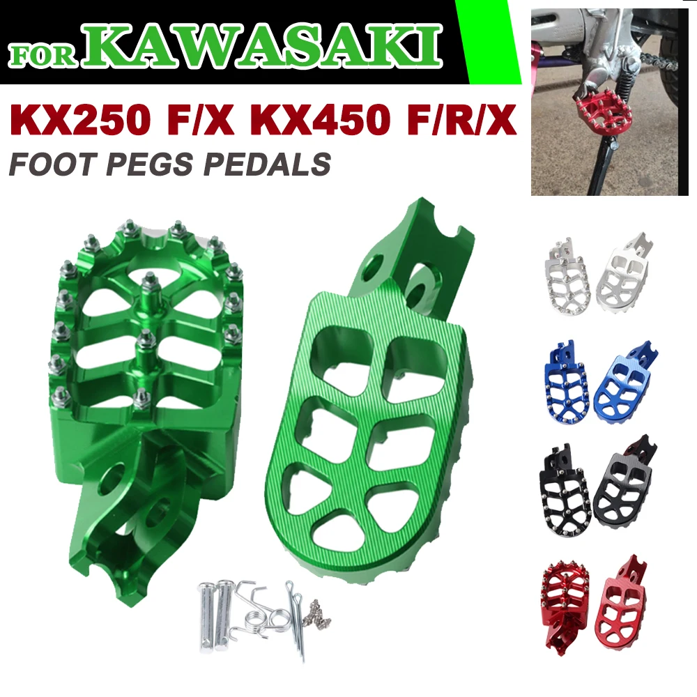 

Motorcycle CNC Footrest Footpeg Foot Pegs Rests Pedal For Kawasaki KX250 KX250F KX250X KX450 KX450F KLX450R KX450X Accessories