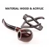 Handmade 14.5cm Length Classic Bent Wooden Smoking Pipe With Beautiful Carve Patterns Smoking Tobacco Dry Herb Pipes 4