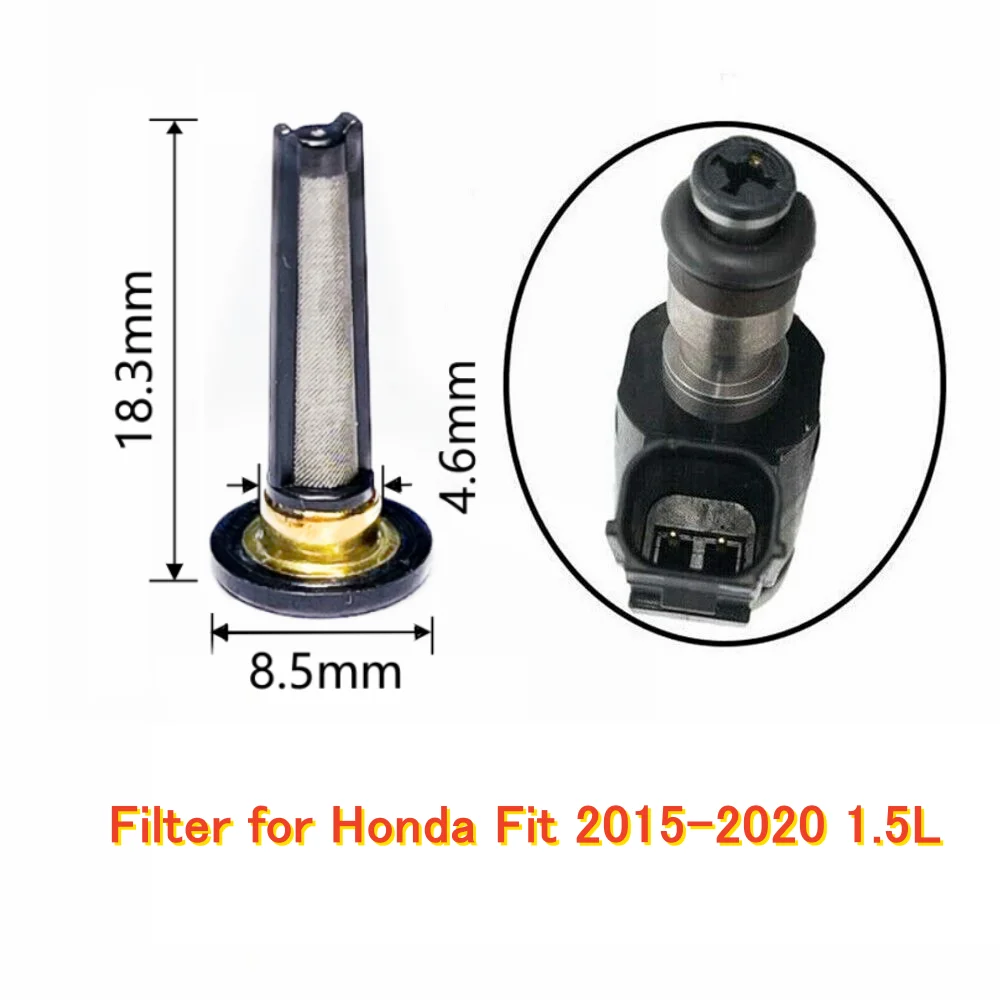 

High quality 100pieces Metal Filter 18.3*8.5*4.6mm for 16010-5R1-305 GDI Fuel Injetor Repair Kits for Honda 1.5L L4 (AY-F1035)