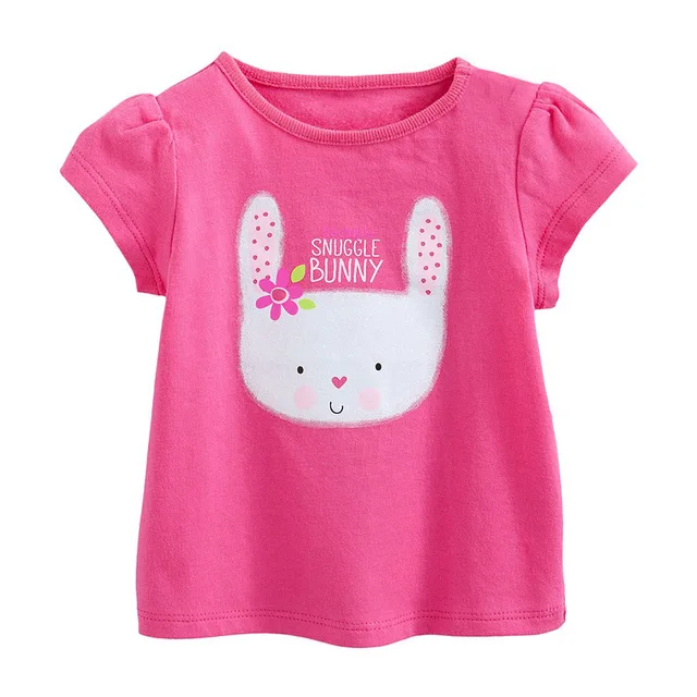 Boys Dinosaur T-shirts Cartoon Printed Girls Tees Children Tops Short-sleeve Clothes for Summer Kids Outfits rose rabbit