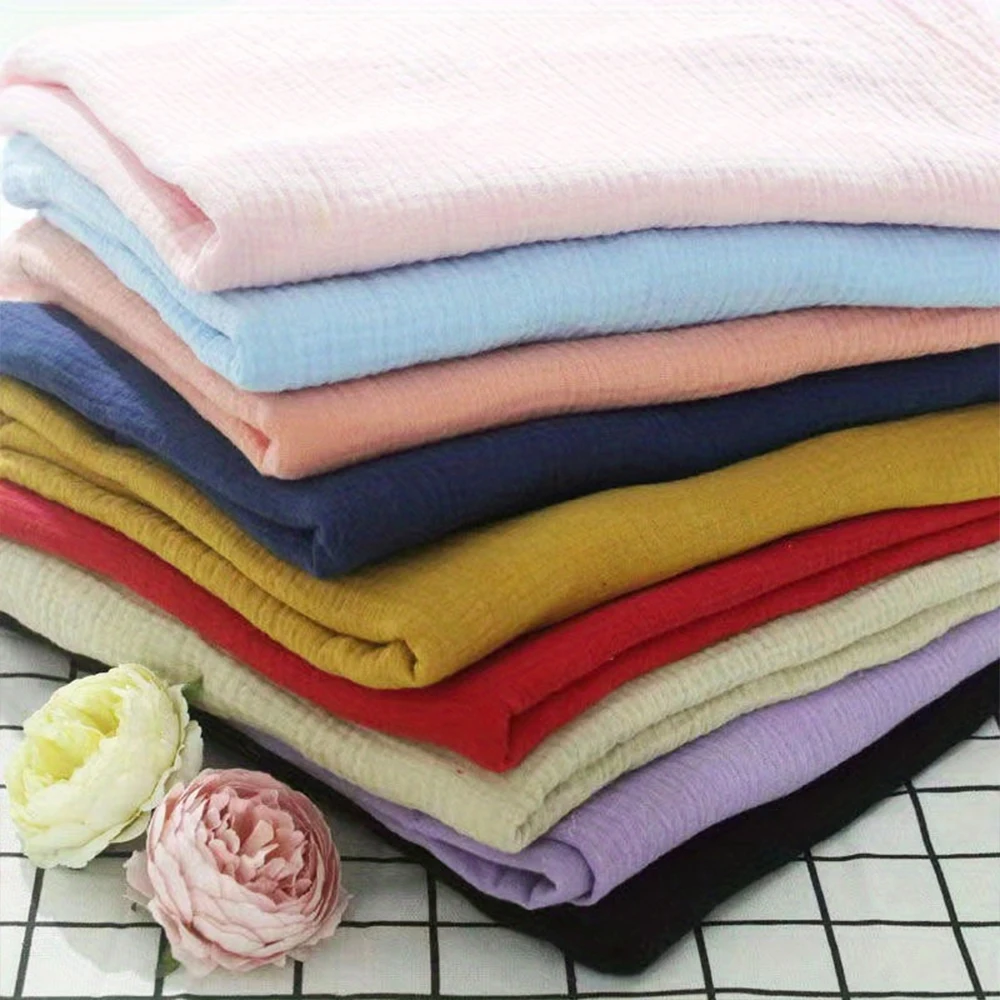 Elegant Double Layer Gauze Cotton Fabric for Table Runners and Decor