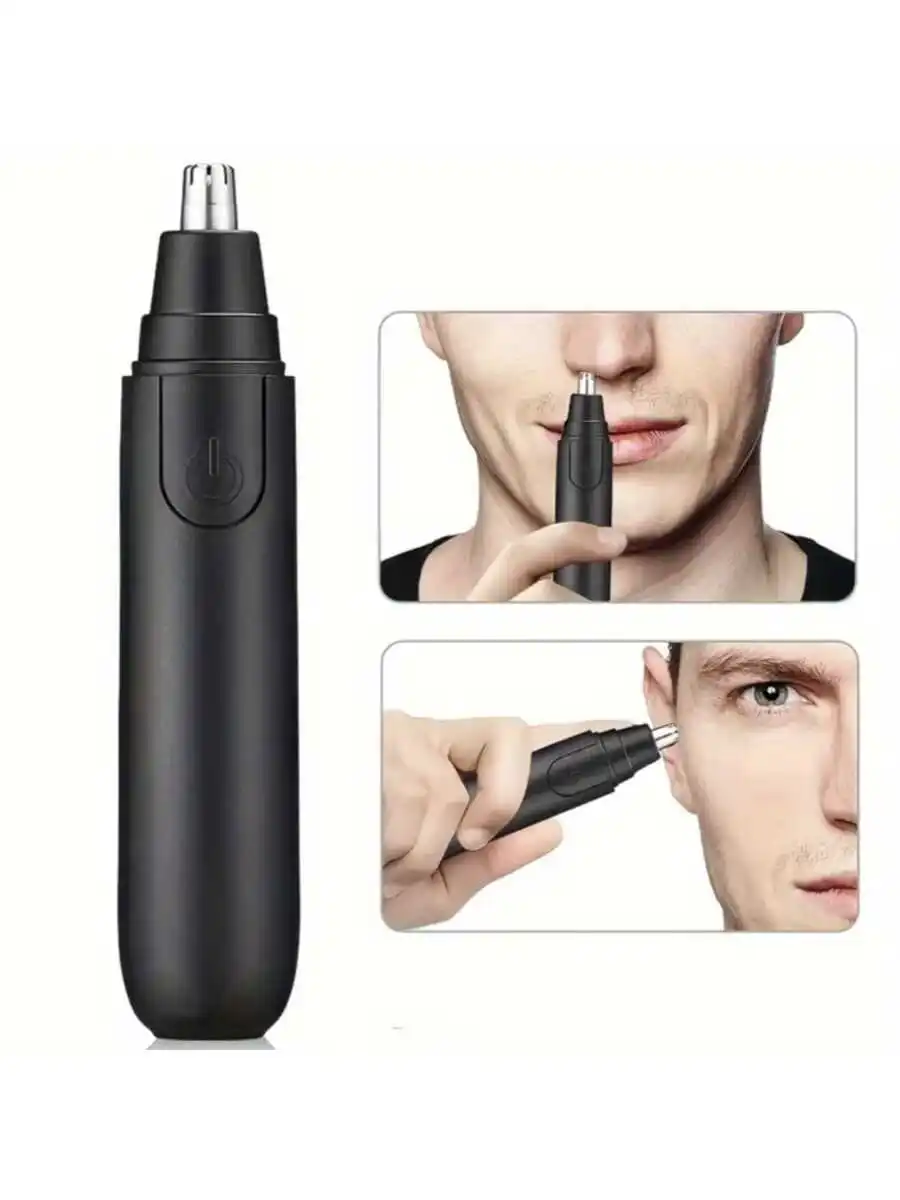 Hair Trimmer Electric Nose And Ear With Stainless Steel Doubled Winged Blade Painless Portable Battery-Operated