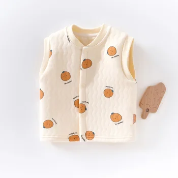 AYNIGIELL الفتيات سترة 2025 الخريف جديد الكورية بيبي بوي Webbed سترة دون أكمام 0-2 سنة موضة الطفل 4