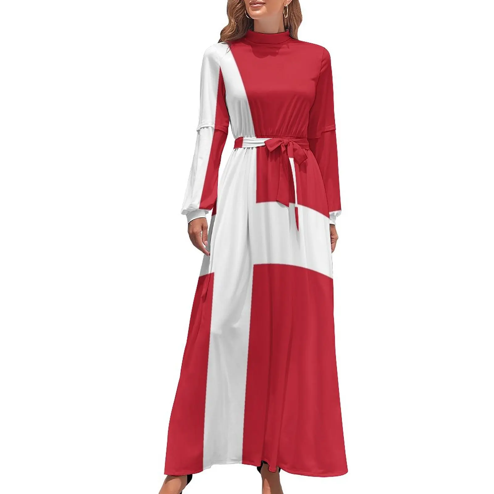 

Flag of Denmark (Dannebrog) Long Dress loose summer dress women dress luxury women's party evening prom