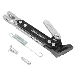 Adjustable Metal Motorcycle Kickstand Parking Bracket (Silver)