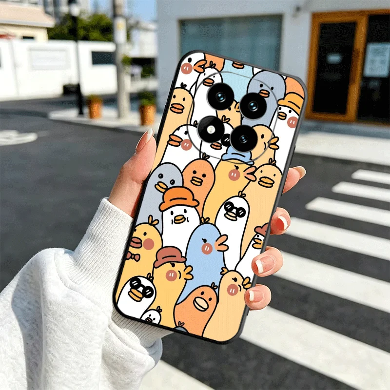 Cartoon Cute Duck Soft Black Phone Case Cover