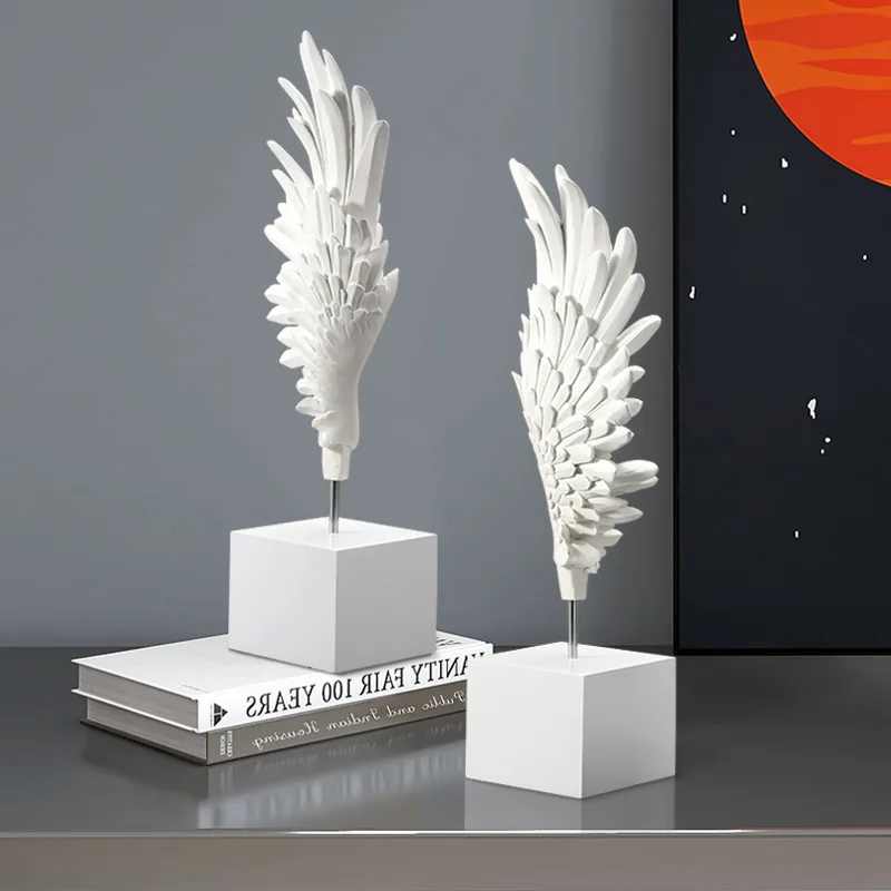

Modern Light Luxury Creative Feather Resin Ornaments Office Study Room Figurines Decoration Home Dining Room Furnishing Crafts