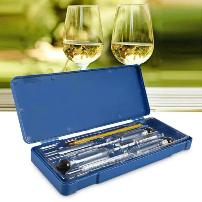 Cocktail Bar Tools 3 Pcs 0-100 Hydrometer Alcoholmeter Tester Set Alcohol Concentration Meter + Themometer Concentration Meters