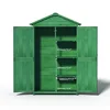 Outdoor 35.6"x 18.1"x 66.15" L Wood Storage Shed, Garden Tool Cabinet with Waterproof Asphalt Roof, Double Doors, Multiple-tier 3