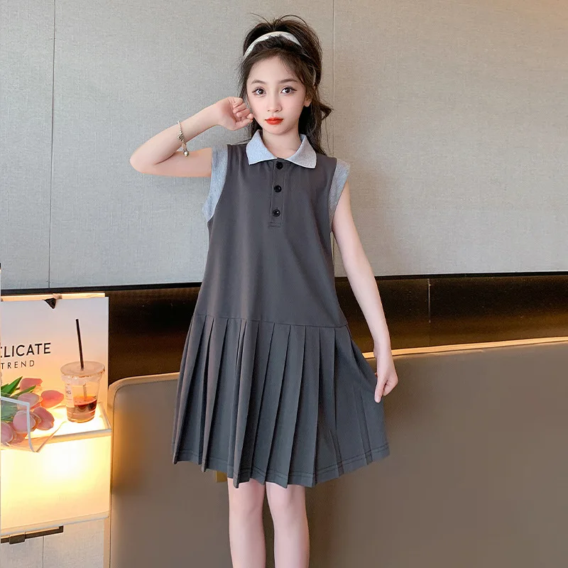 

Girls Summer Dress Solid Color Girls Dress Kids Casual Style Kids Dresses Teenage Girls Costumes Kids Clothes 4 6 8 10 12 Years