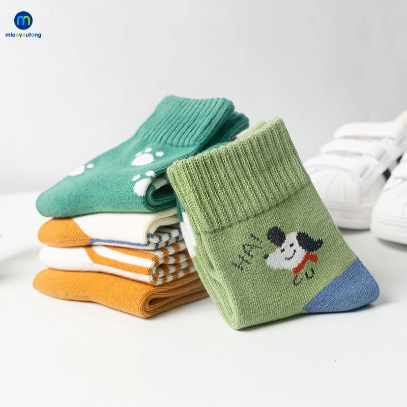 5 Pair/Lot Jacquard Cotton Kids Girl Christmas Socks