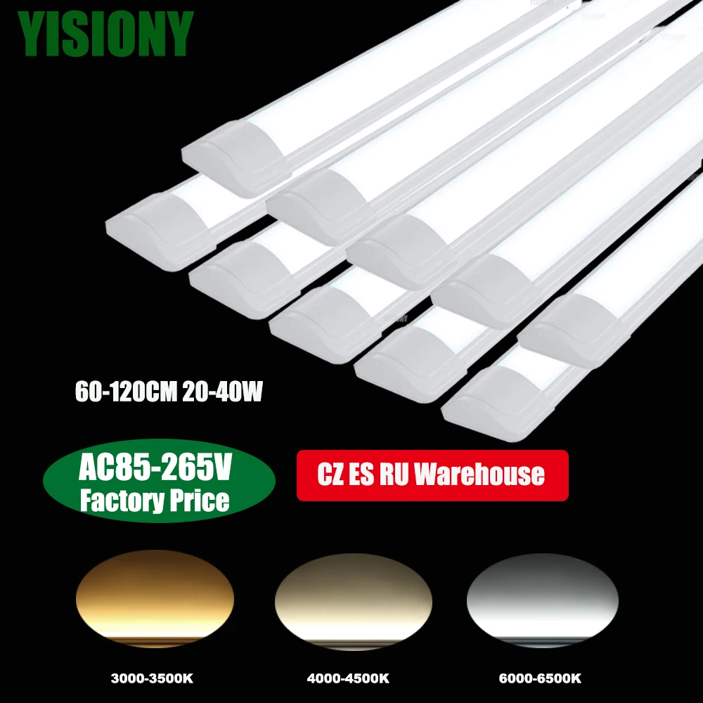 Yisiony New 120cm 90cm Led Tube Lights 30w 40w 110v 220v Linear Led 