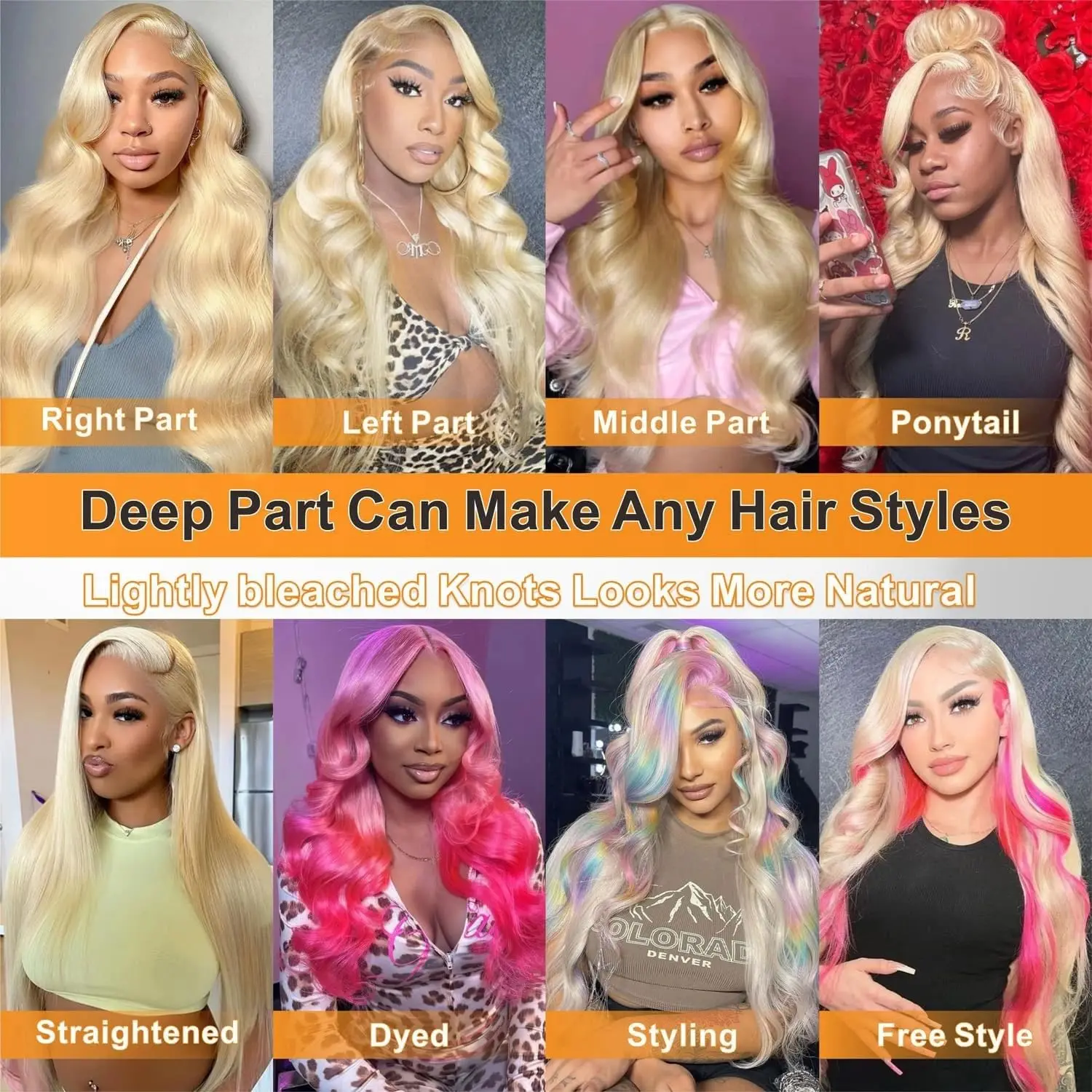 613 Lace Front Wigs Body Wave Human Hair Blonde 613 Body Wave 13X6 HD Lace Front Wigs Pre Plucked Lace Frontal Wig 200% Density
