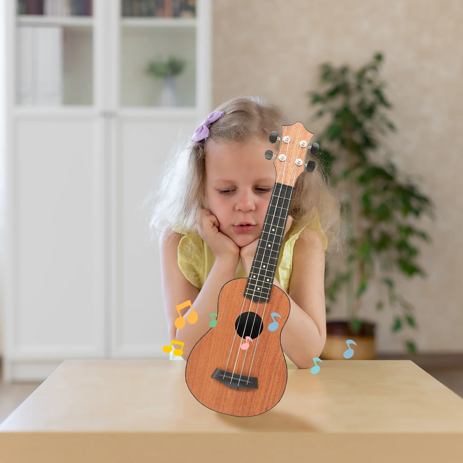 

Four String Ukulele Fret Board Stringed Instrument Wood Concert Guitar Soprano Beginner Kids Acoustic Wooden Children Adult