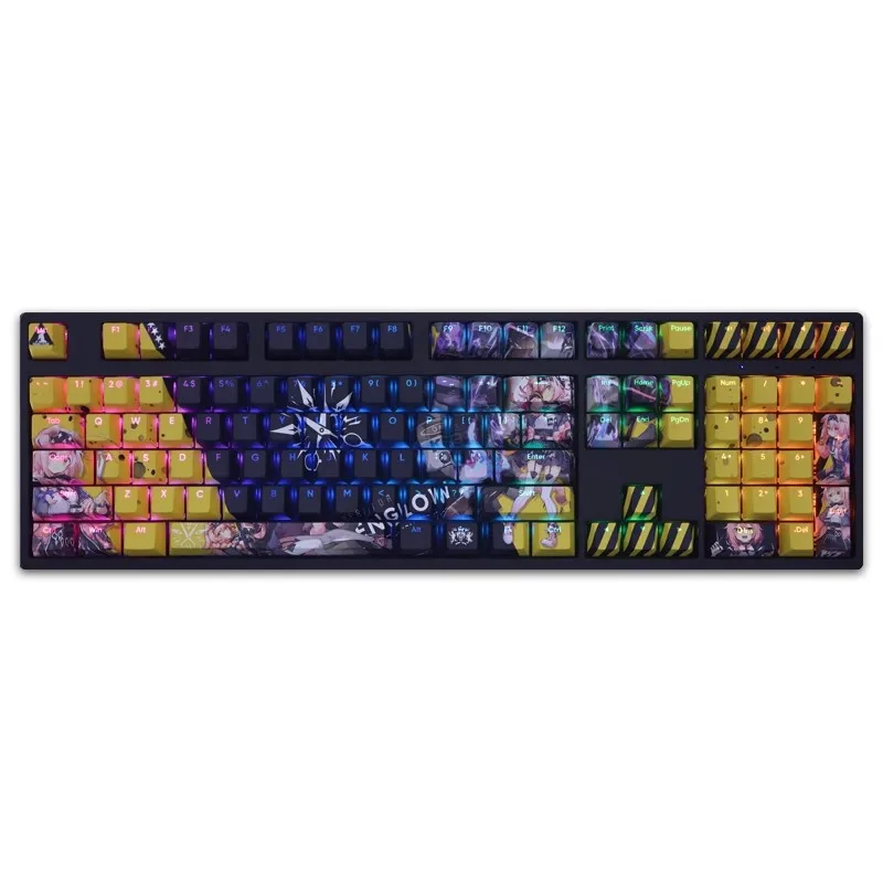 Arknights Goldenglow Keycap Pbt Backlit Keycaps Desenhos Animados Anime Gaming Key Caps para Ansi 61 87 104 108 Conjunto Chaves - Imagem 2
