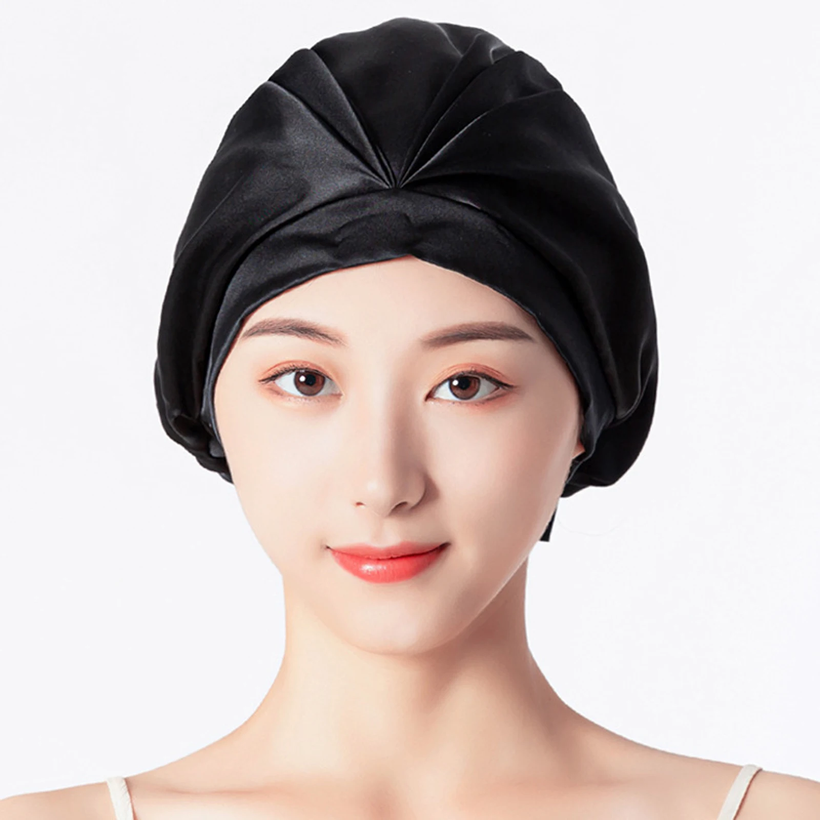 여성용 단색 가역 새틴 보넷, 곱슬 머리 모자, 더블 레이어, 조절 가능한 수면 모자, 탄성 헤어 캡, 헤어 케어, 야간 모자, 신제품