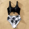 PatPat Family Look Swimwears Coconut Tree Print One-piece Couple Look 3