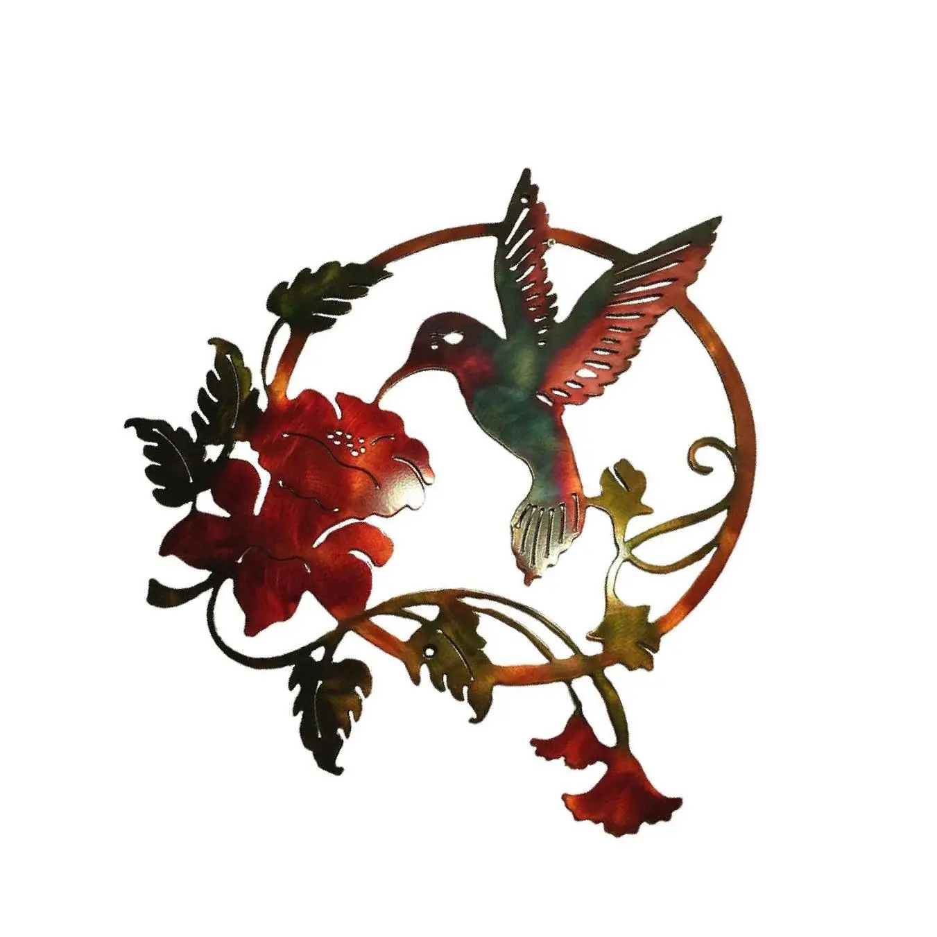 

Metal Bird Wall Sculpture Art Hanging Indoor Outdoor Home Decor Blue Yellow