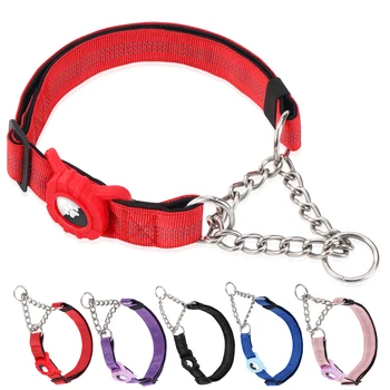 Reflective Training Dog Collar with AirTag Holder 1