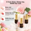 ROSALIND 48PCS Gel Nail Polish Set, 45 Colors Macaron Glitter Series Gel Polish Starter Set with Matte & Glossy Gel Top Base Coa 6