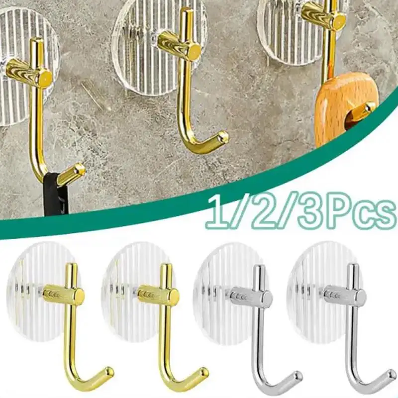 

Acrylic Wall Hook Strong Self Adhesive Towel Hook Bathroom Towel No Punching Hanging Wall Coat Hanger Door Key Bag Holder