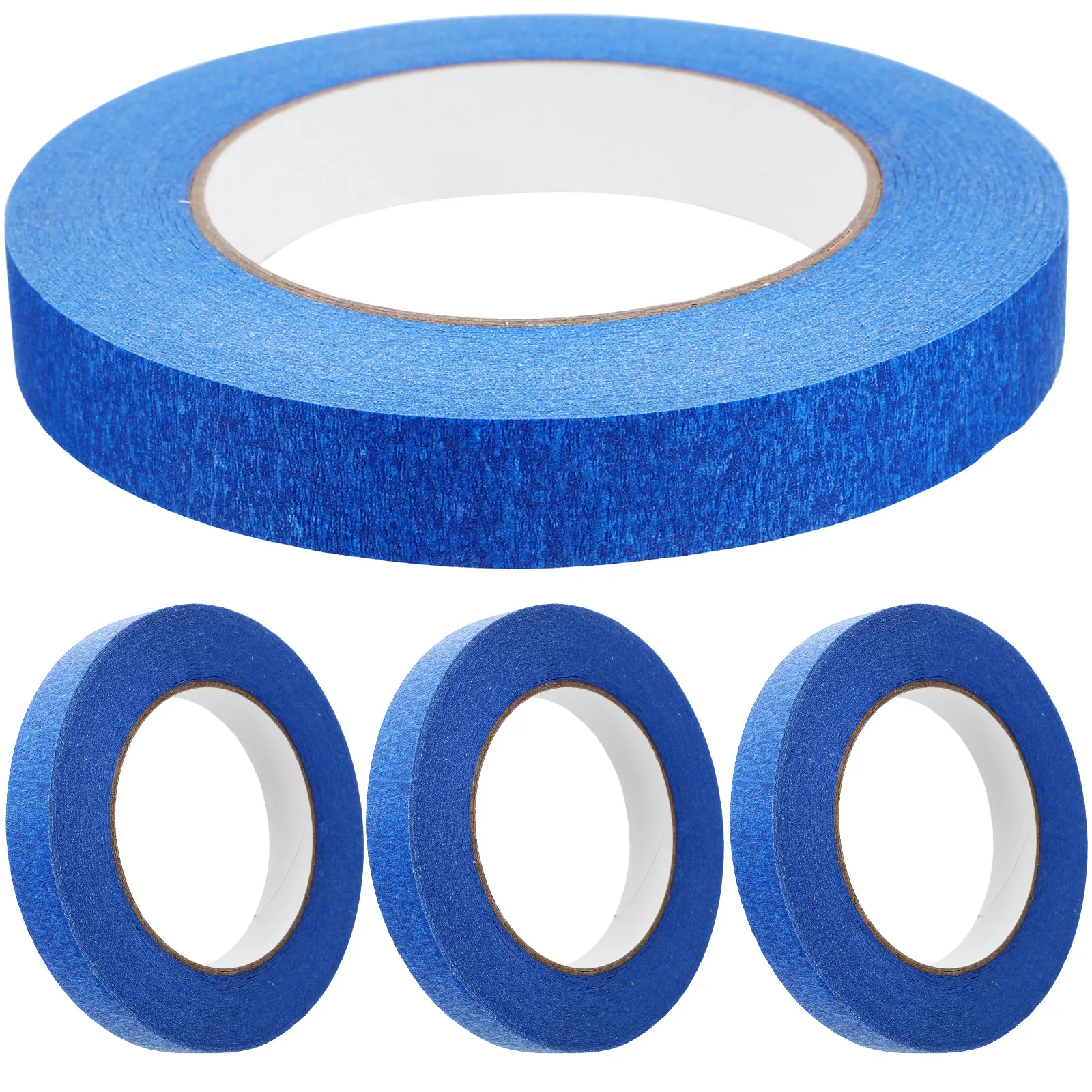 4 롤 18Mm 블루 마스킹 테이프 50M 길이 깨끗한 제거 주름진 패턴 자동차 바디 페인팅 DIY를 위한 전문 페인터 테이프