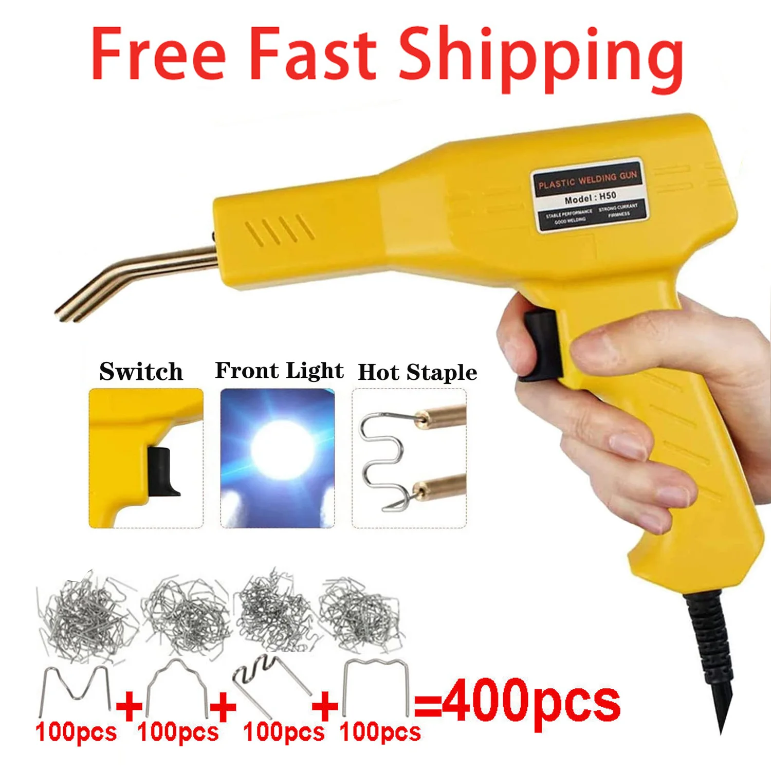 Heat Gun Plastic Welding Machine Yellow Bumper Soldering Iron Staples Bumper Repair Car Tools